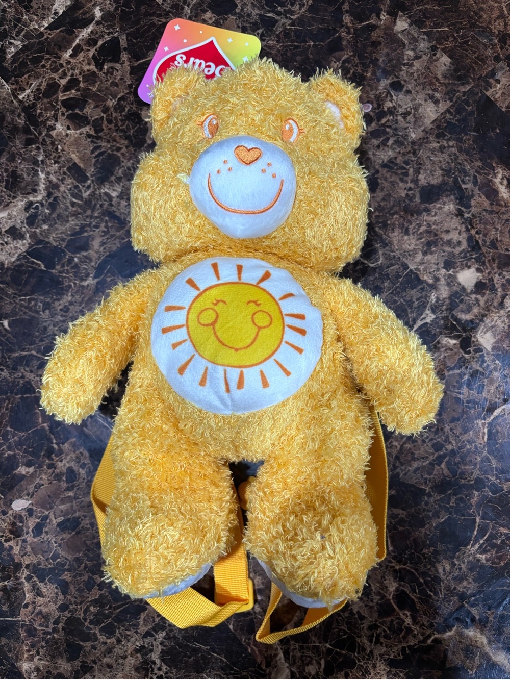 Care Bears Sunny Yellow Plush Backpack - Soft Sun Design